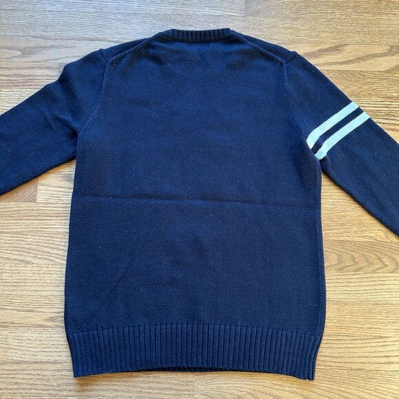 POLO BEAR RALPH LAUREN KNITTED COTTON CREWNECK SWEATER NAVY YOUTH SZ XL - Picture 5 of 7